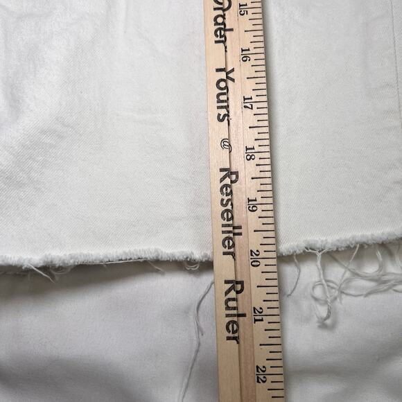 Levis 511 Jean Shorts Mens Size 36 Ivory Distressed Denim Raw Hem Cutoff Jorts - Picture 6 of 15